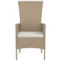Preview: Gartenstühle mit Kissen 2 Stk. Poly Rattan Beige