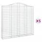 Preview: Gabionen mit Hochbogen 5 Stk. 200x30x180/200cm Verzinktes Eisen