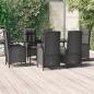 Preview: ARDEBO.de - 7-tlg. Garten-Essgruppe mit Kissen Schwarz Poly Rattan