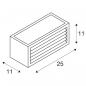 Preview: SLV BOX-L, Outdoor Wandleuchte, TC-(D,H,T,Q)SE, IP44, eckig, max. 18W, rost (232497)