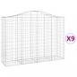 Preview: Gabionen mit Hochbogen 9 Stk. 200x50x140/160cm Verzinktes Eisen