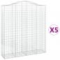 Preview: Gabionen mit Hochbogen 5 Stk. 200x50x220/240cm Verzinktes Eisen