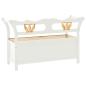 Preview: Sitzbank Weiß 107x45x75,5 cm Massivholz Tanne