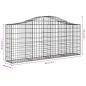 Preview: Gabionen mit Hochbogen 2 Stk. 200x30x80/100 cm Verzinktes Eisen