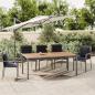 Preview: ARDEBO.de - Gartentisch mit Holzplatte Grau Poly Rattan & Massivholz Akazie