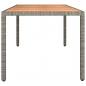 Preview: Gartentisch mit Holzplatte Grau Poly Rattan & Massivholz Akazie