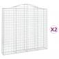 Preview: Gabionen mit Hochbogen 2 Stk. 200x30x180/200cm Verzinktes Eisen