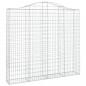 Preview: Gabionen mit Hochbogen 2 Stk. 200x30x180/200cm Verzinktes Eisen