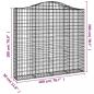 Preview: Gabionen mit Hochbogen 2 Stk. 200x30x180/200cm Verzinktes Eisen