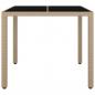 Preview: Gartentisch mit Glasplatte Beige Poly Rattan & Hartglas