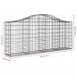 Preview: Gabionen mit Hochbogen 4 Stk. 200x30x80/100 cm Verzinktes Eisen