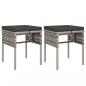 Preview: 6-tlg. Garten-Lounge-Set mit Kissen Grau Poly Rattan