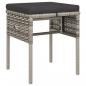 Preview: 6-tlg. Garten-Lounge-Set mit Kissen Grau Poly Rattan
