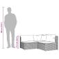 Preview: 3-tlg. Garten-Lounge-Set mit Kissen Grau Poly Rattan