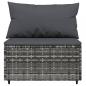 Preview: 4-tlg. Garten-Lounge-Set mit Kissen Grau Poly Rattan