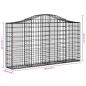 Preview: Gabionen mit Hochbogen 6 Stk. 200x30x100/120cm Verzinktes Eisen