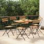 Preview: ARDEBO.de - Bistrostühle 6 Stk. Klappbar Massivholz Teak und Stahl