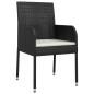 Preview: 5-tlg. Garten-Essgruppe mit Kissen Schwarz Poly Rattan