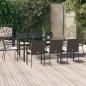 Preview: ARDEBO.de - 9-tlg. Garten-Essgruppe mit Kissen Schwarz Poly Rattan