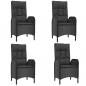 Preview: 5-tlg. Garten-Essgruppe mit Kissen Schwarz Poly Rattan
