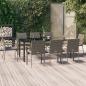 Preview: ARDEBO.de - 9-tlg. Garten-Essgruppe mit Kissen Schwarz und Grau Poly Rattan