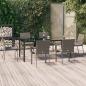Preview: ARDEBO.de - 7-tlg. Garten-Essgruppe mit Kissen Schwarz und Grau Poly Rattan