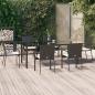 Preview: ARDEBO.de - 7-tlg. Garten-Essgruppe mit Kissen Schwarz Poly Rattan
