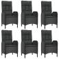 Preview: 7-tlg. Garten-Essgruppe mit Kissen Schwarz Poly Rattan