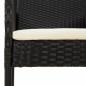 Preview: 9-tlg. Garten-Essgruppe mit Kissen Schwarz Poly Rattan