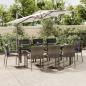 Preview: ARDEBO.de - 9-tlg. Garten-Essgruppe mit Kissen Schwarz und Grau Poly Rattan