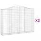Preview: Gabionen mit Hochbogen 2 Stk. 200x30x140/160cm Verzinktes Eisen