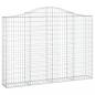 Preview: Gabionen mit Hochbogen 2 Stk. 200x30x140/160cm Verzinktes Eisen