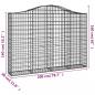 Preview: Gabionen mit Hochbogen 2 Stk. 200x30x140/160cm Verzinktes Eisen