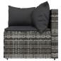 Preview: 4-tlg. Garten-Lounge-Set mit Kissen Grau Poly Rattan