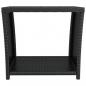 Preview: Beistelltisch mit Glasplatte Schwarz Poly Rattan & Hartglas