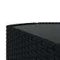 Preview: 3-tlg. Garten-Lounge-Set mit Kissen Schwarz Poly Rattan