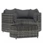 Preview: 4-tlg. Garten-Lounge-Set mit Kissen Grau Poly Rattan
