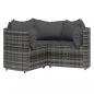 Preview: 4-tlg. Garten-Lounge-Set mit Kissen Grau Poly Rattan