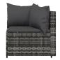 Preview: 4-tlg. Garten-Lounge-Set mit Kissen Grau Poly Rattan