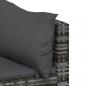 Preview: 4-tlg. Garten-Lounge-Set mit Kissen Grau Poly Rattan