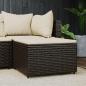 Preview: ARDEBO.de - Gartenhocker mit Kissen Braun Poly Rattan