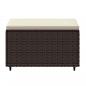 Preview: Gartenhocker mit Kissen Braun Poly Rattan