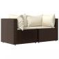 Preview: Garten-Ecksofas mit Kissen 2 Stk. Braun Poly Rattan