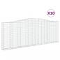 Preview: Gabionen mit Hochbogen 10Stk. 400x30x140/160cm Verzinktes Eisen