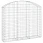 Preview: Gabione mit Hochbogen 150x30x120/140 cm Verzinktes Eisen