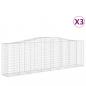 Preview: Gabionen mit Hochbogen 3 Stk. 400x50x120/140cm Verzinktes Eisen