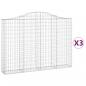Preview: Gabionen mit Hochbogen 3 Stk. 200x30x140/160cm Verzinktes Eisen