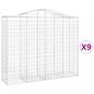 Preview: Gabionen mit Hochbogen 9 Stk. 200x50x160/180cm Verzinktes Eisen