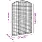 Preview: Gabione mit Hochbogen 150x30x220/240 cm Verzinktes Eisen