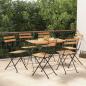 Preview: ARDEBO.de - 7-tlg. Bistro-Set Klappbar Massivholz Akazie und Stahl